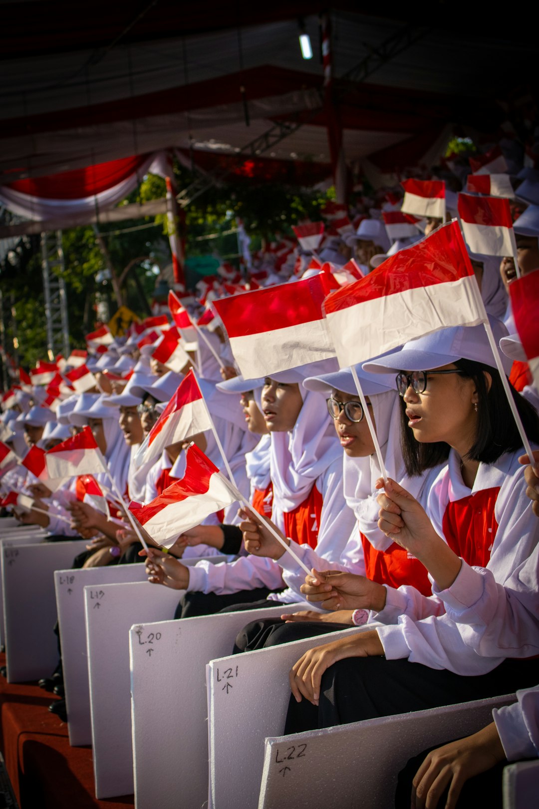 Surabaya, Indonesia - Aug 17, 2019: We are celebrating Independence day of Indonesia. this photo was taken at the ceremonial event in Surabaya.